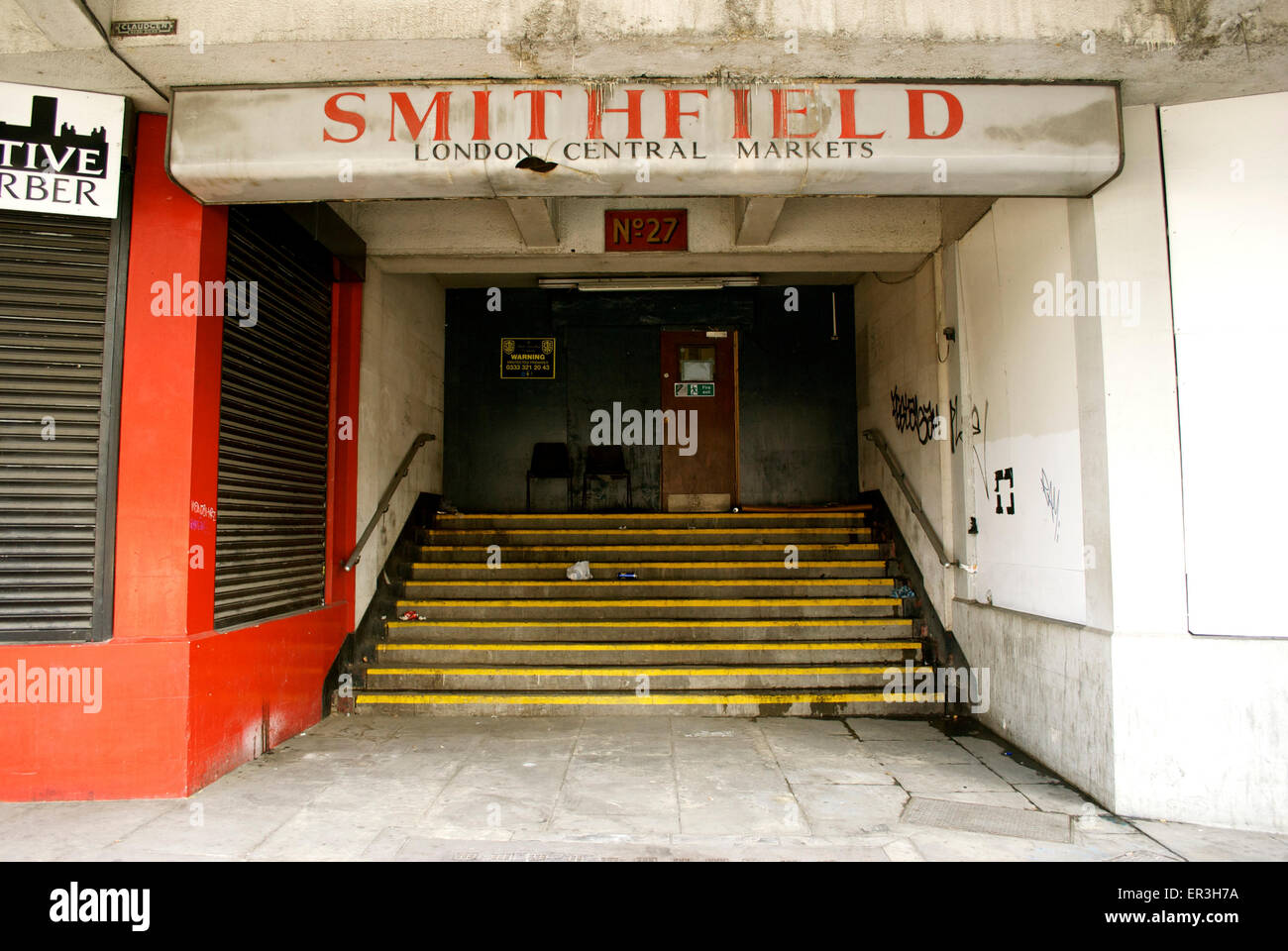 Disused entrance to London Central Markets, Smithfield Market, London EC1A Stock Photo