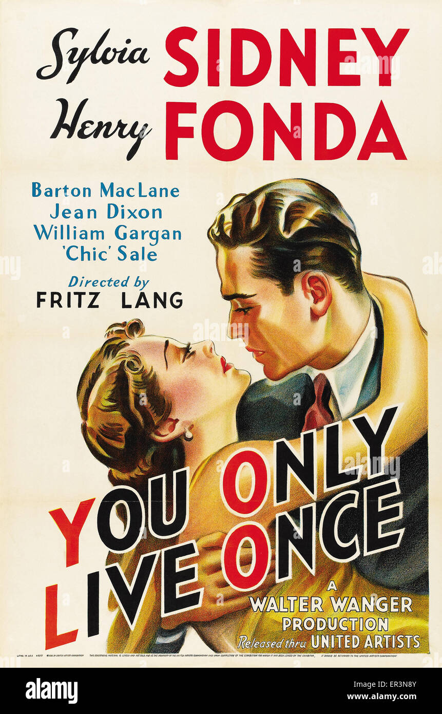 You Only Live Once - Movie Poster Stock Photo