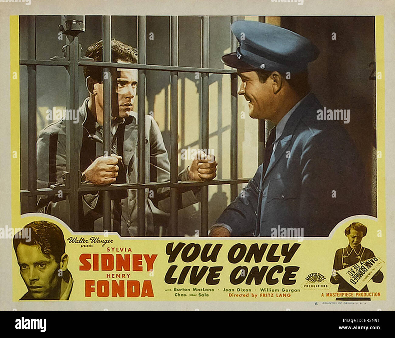 You Only Live Once - Movie Poster Stock Photo