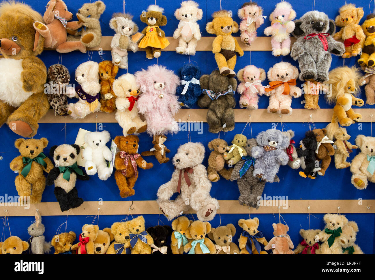 Merrythough have made traditional teddy bears,including 2012 Olympic mascots,since 1930 in Ironbridge,Shropshire.a UK toys child Stock Photo