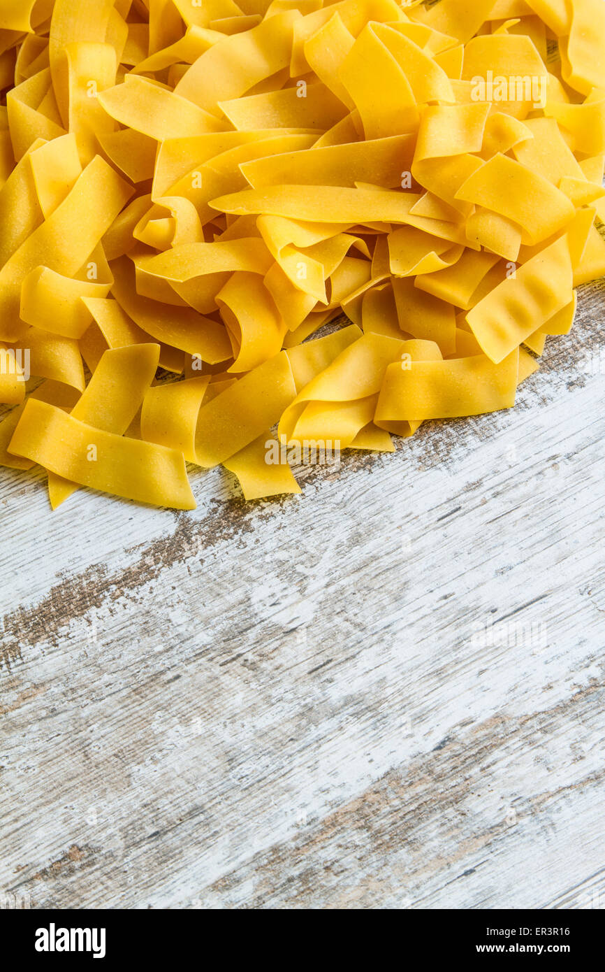 Preparing Pappardelle, egg pasta background Stock Photo Alamy