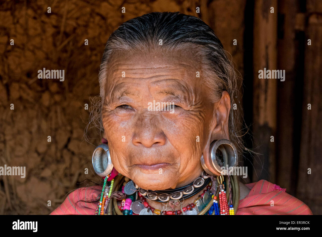 Old Woman from the Palong tribe with traditional Costume, Chiang Rai ...