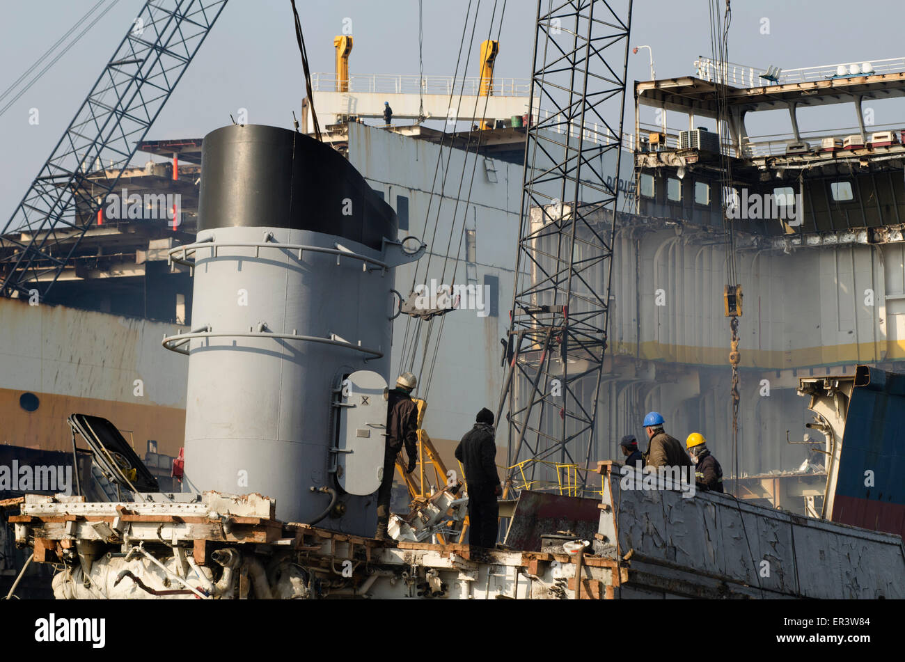 Turkish Ship Breaking Yards at Aliaga near Izmir Turkey Stock Photo Alamy