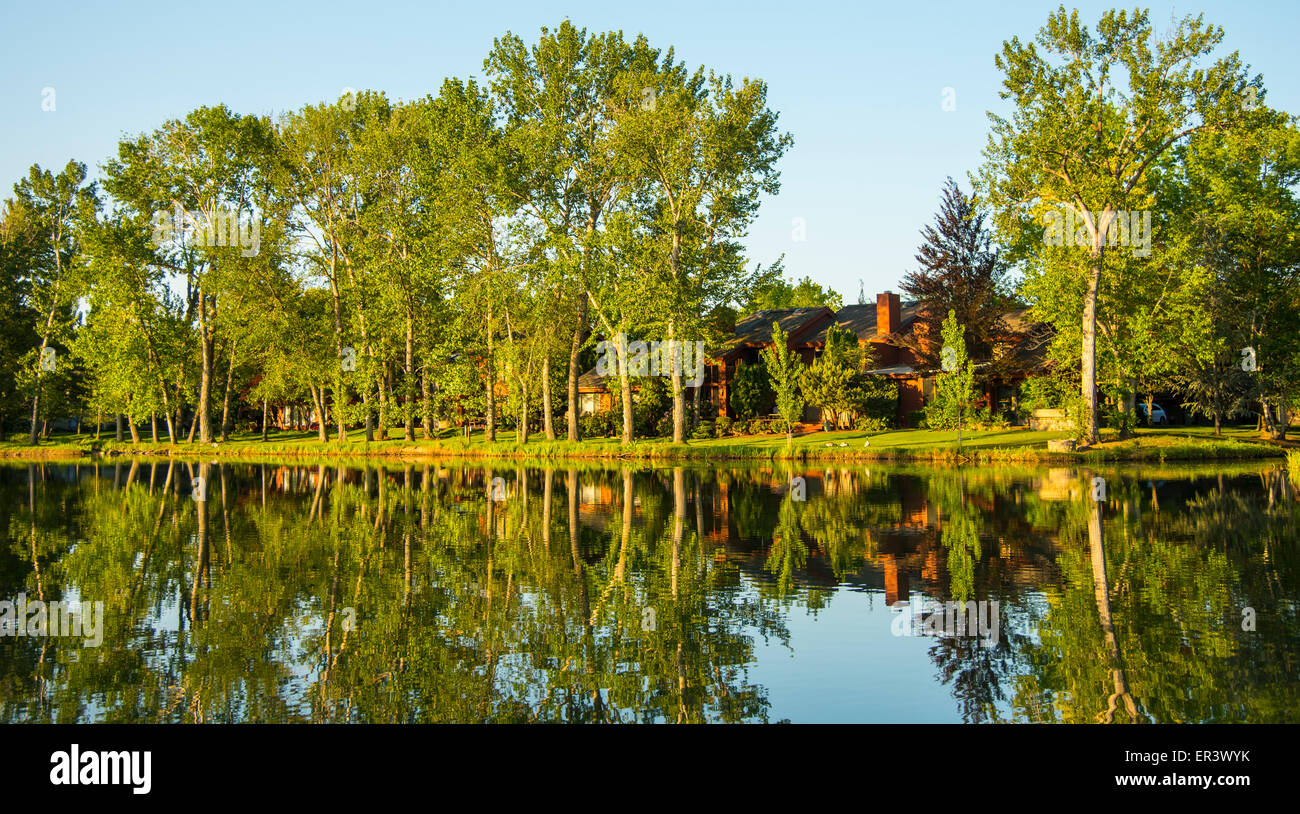 Residential living in beautiful River Run development reflecting