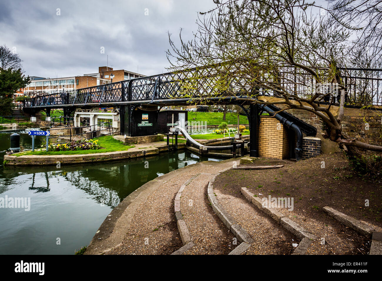 Bridge over Cam river, in Cambridge Stock Photo