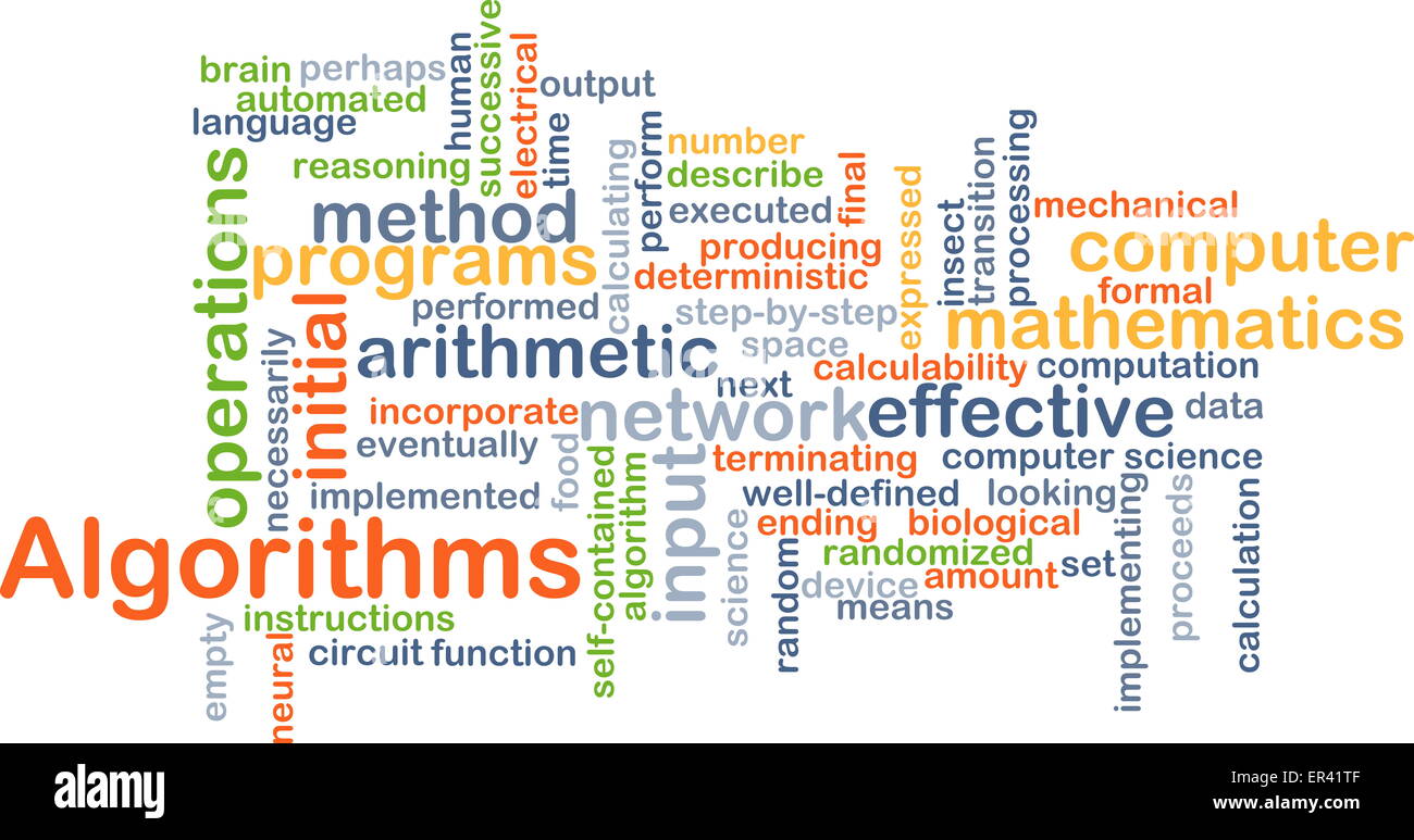 Background concept wordcloud illustration of algorithms Stock Photo - Alamy