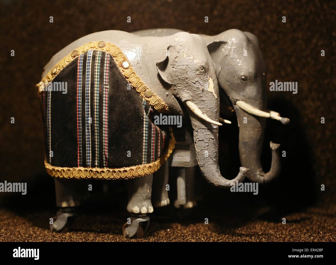 Two elephant figurines on wheels at House on the Rock in Spring Green
