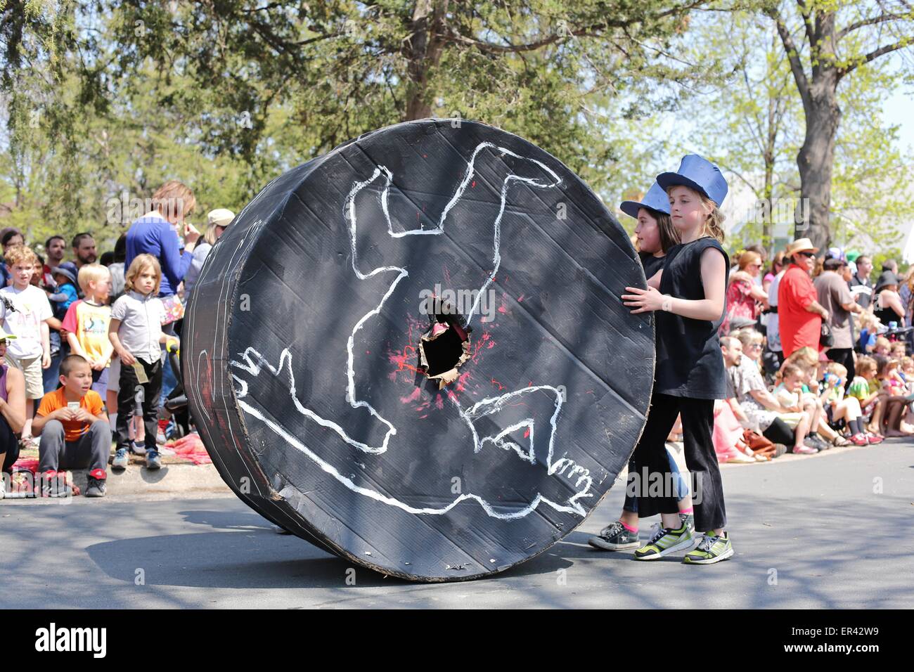Children in the Minneapolis may day parade protesting the shooting of
