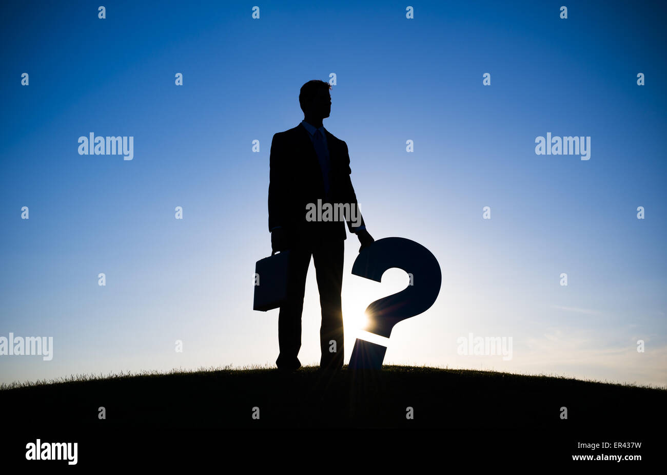 Man silhouette question mark on hi-res stock photography and images - Alamy