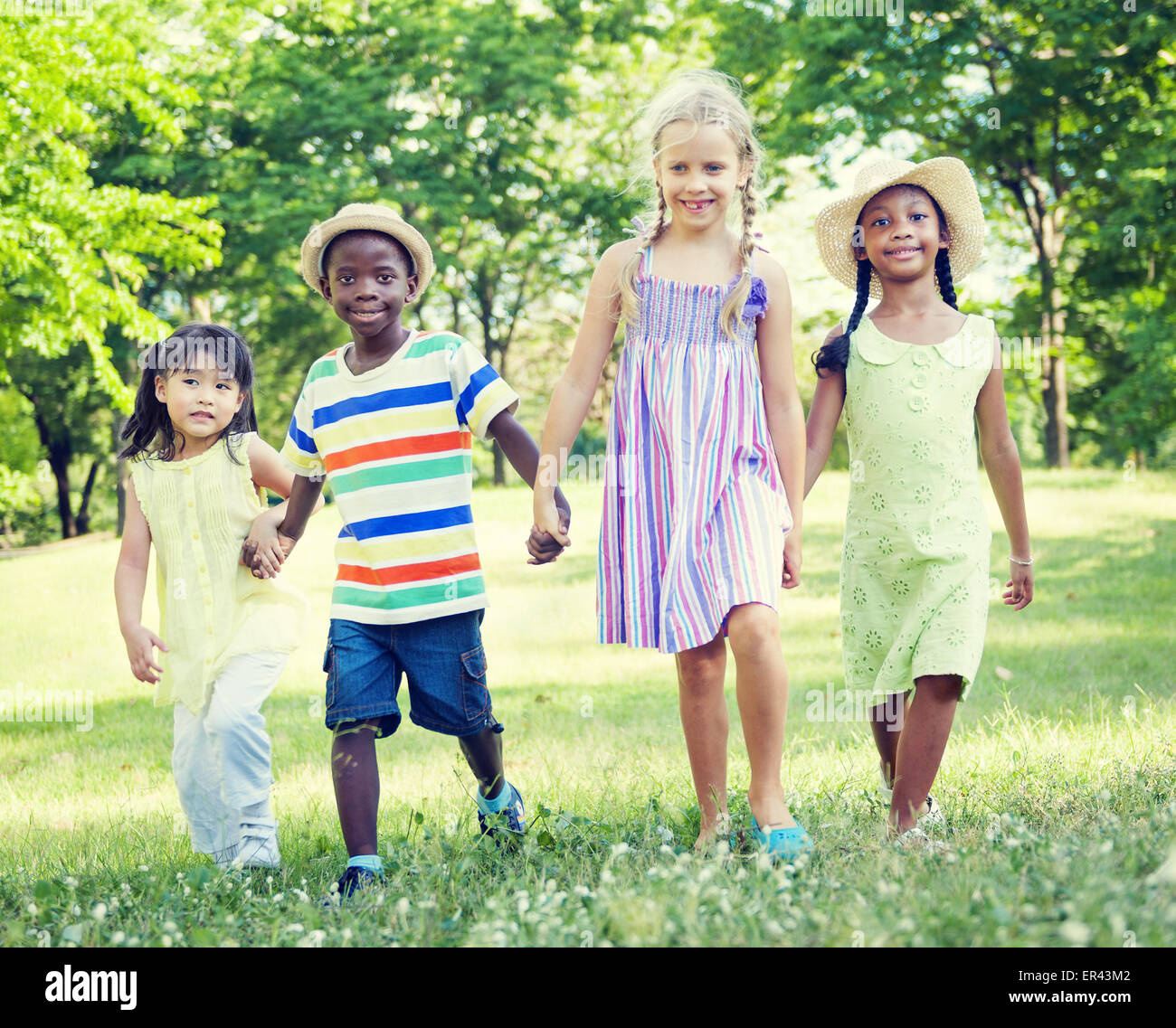 Children in the park Stock Photo