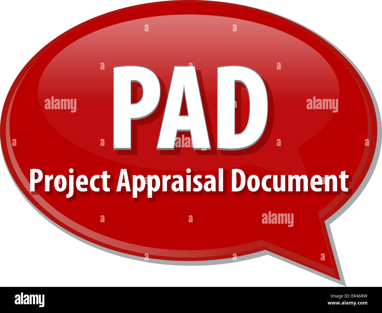 word speech bubble illustration of business acronym term PAD Project  Appraisal Document Stock Photo - Alamy