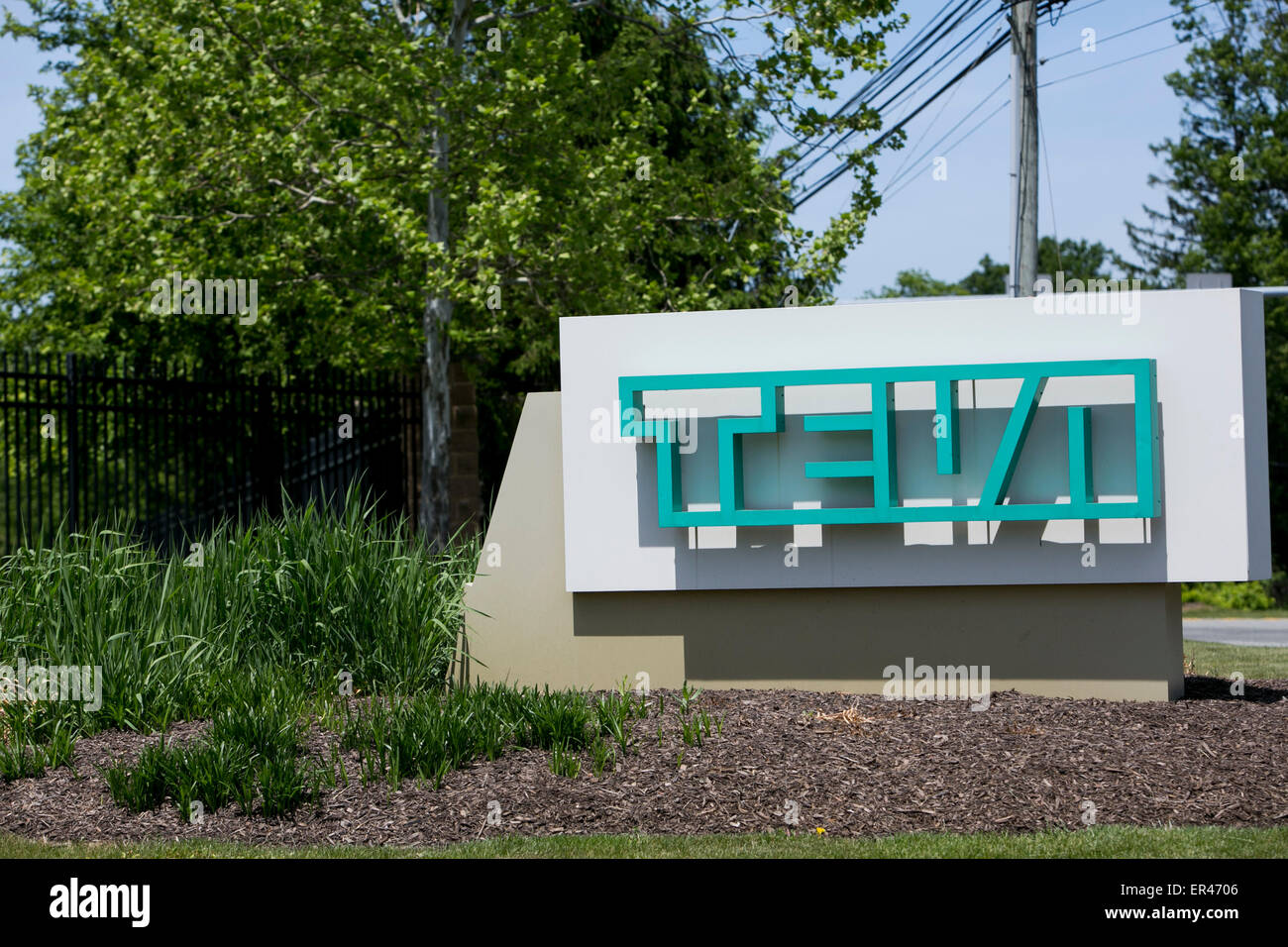 A logo sign outside of a facility operated by Teva Pharmaceutical  Industries in North Wales, Pennsylvania Stock Photo - Alamy