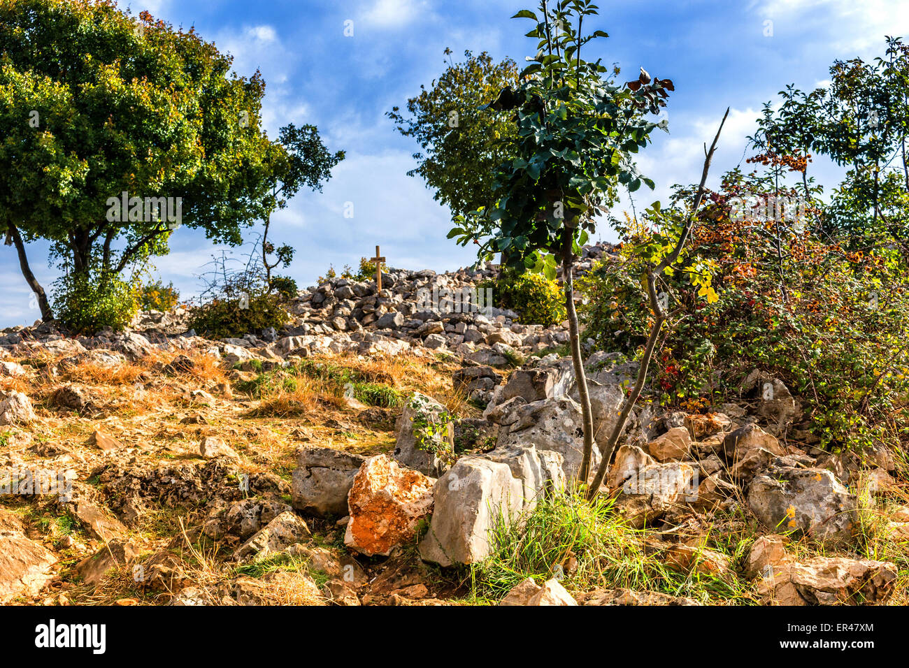 Views of the Krizevac Mountain in Medjugorje in Bosnia ed Erzegovina