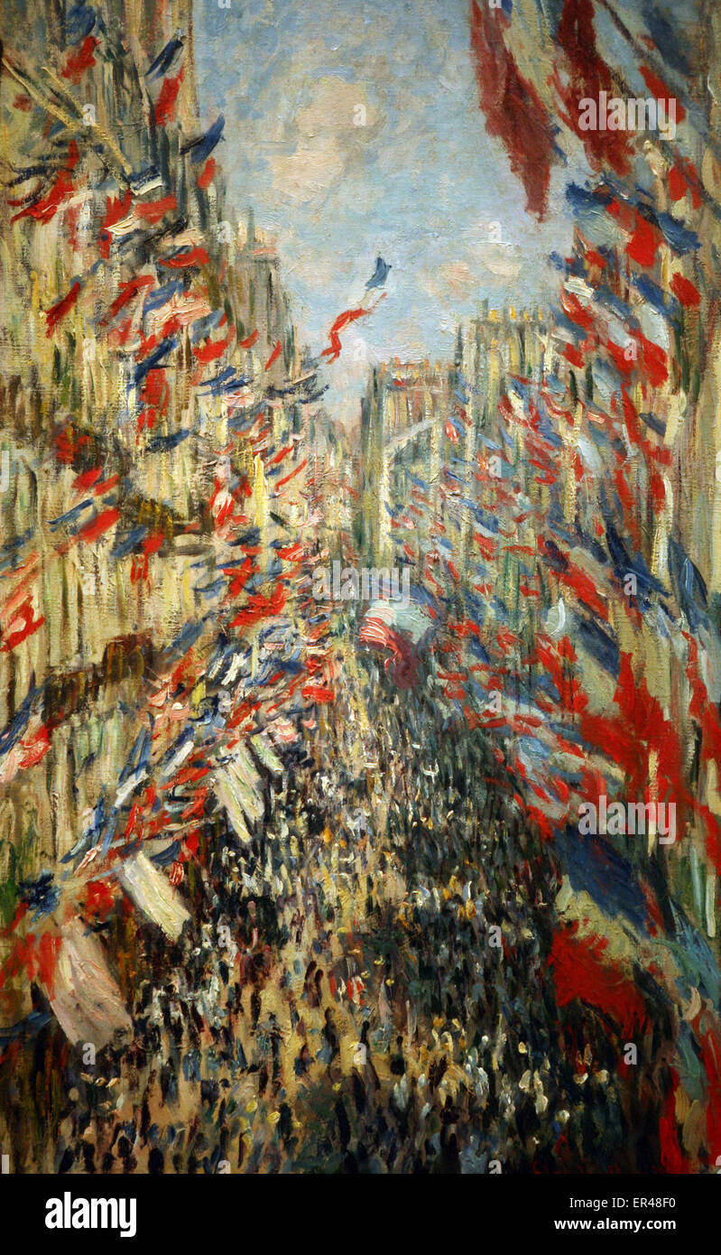 Claude Monet La Rue Montorgueil à Paris fête du 30 juin 1878 Stock Photo