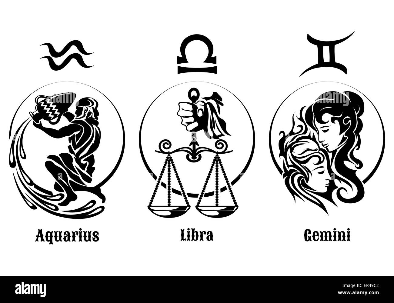 Best Zodiac Air Sign Illustrations Royalty Free Vector Graphics Clip