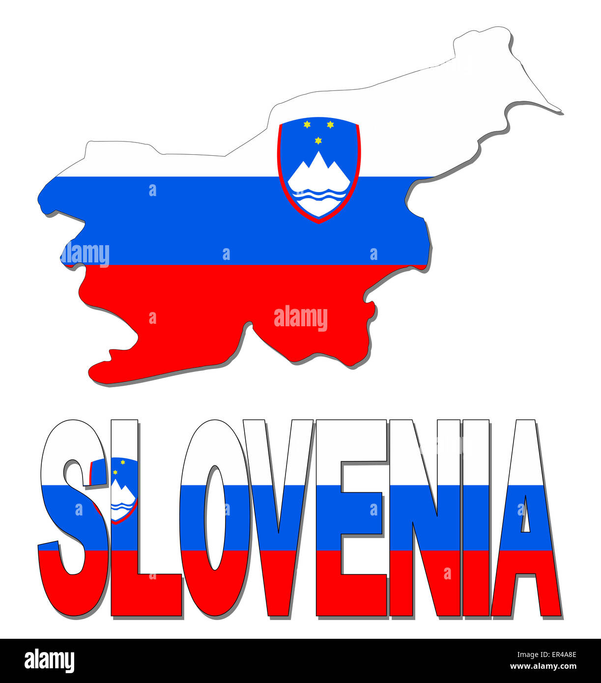 Slovenia map flag and text illustration Stock Photo - Alamy