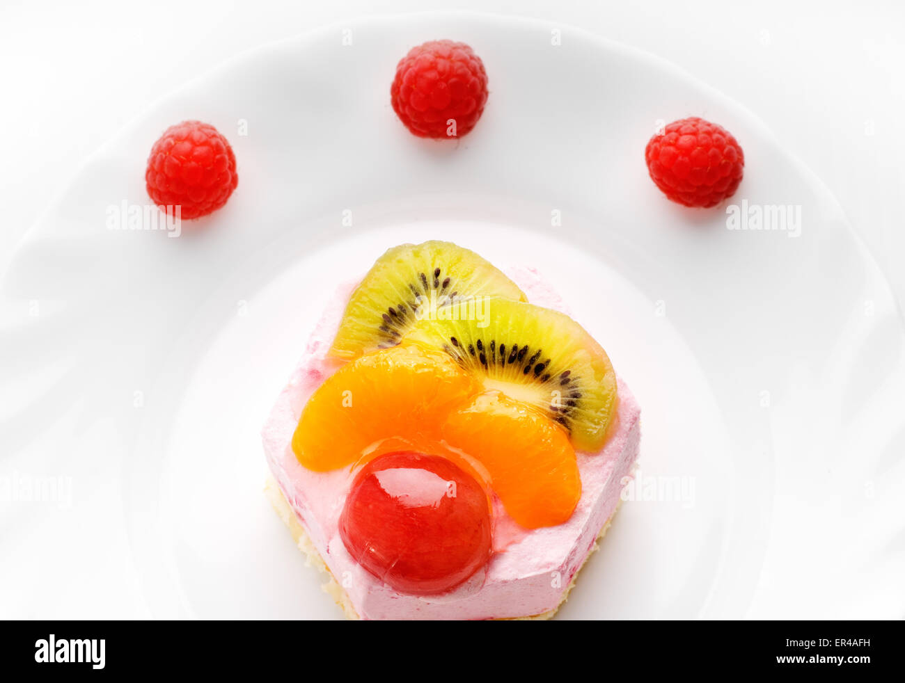 Tasty lowcalorie fruit cake Stock Photo Alamy