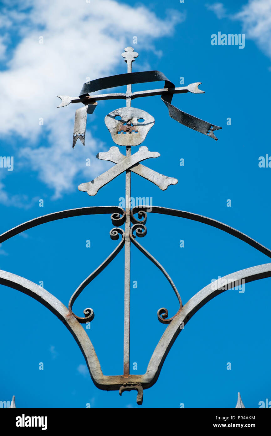 Sign at the cemetery. Stock Photo