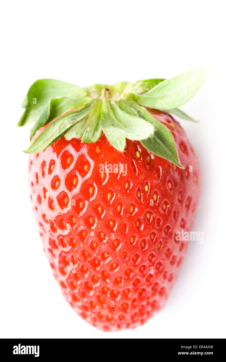 Ripe strawberry isolated on white background Stock Photo - Alamy