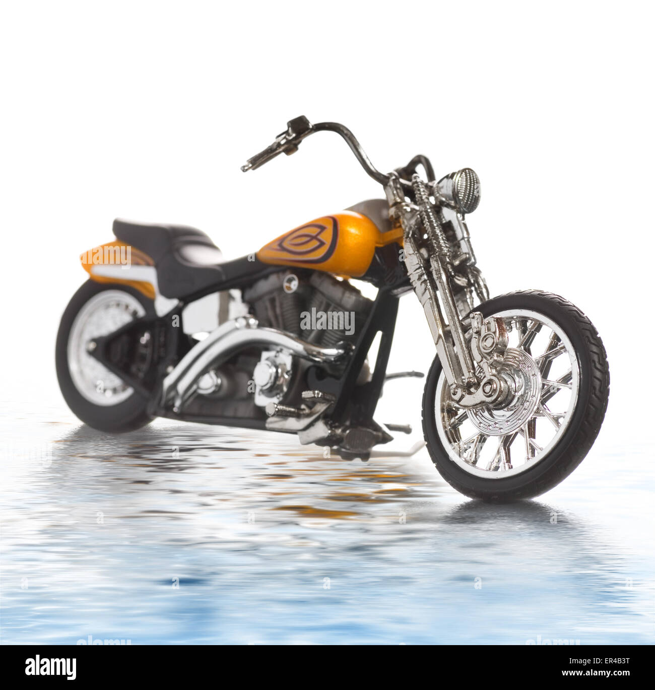 Motorcycle reflected in rendered water Stock Photo Alamy