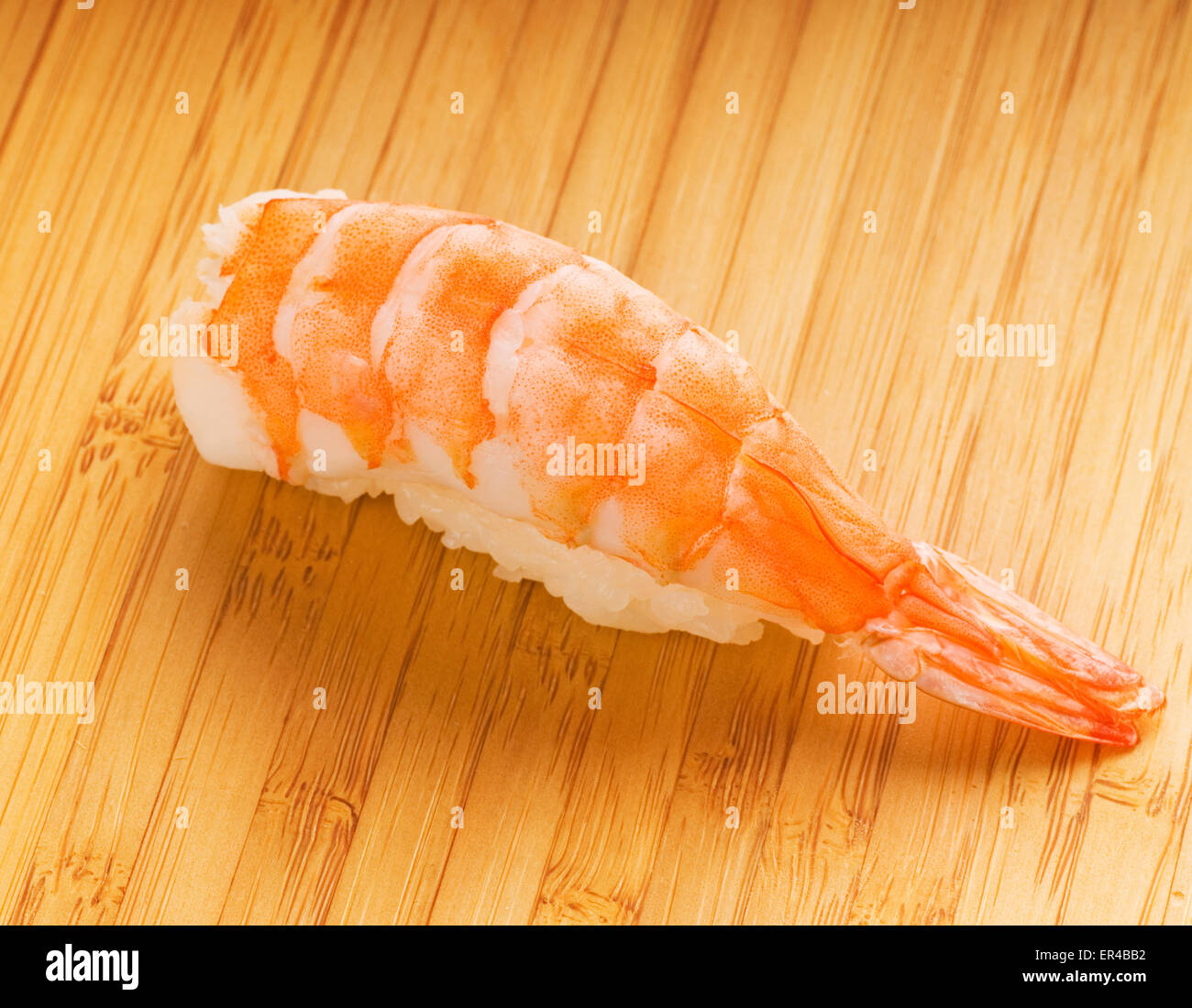 King shrimp sashimi on a bamboo plate Stock Photo