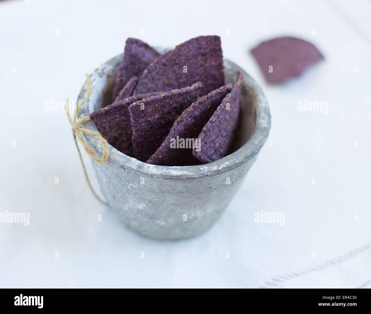Purple Corn Tortilla chips Stock Photo Alamy