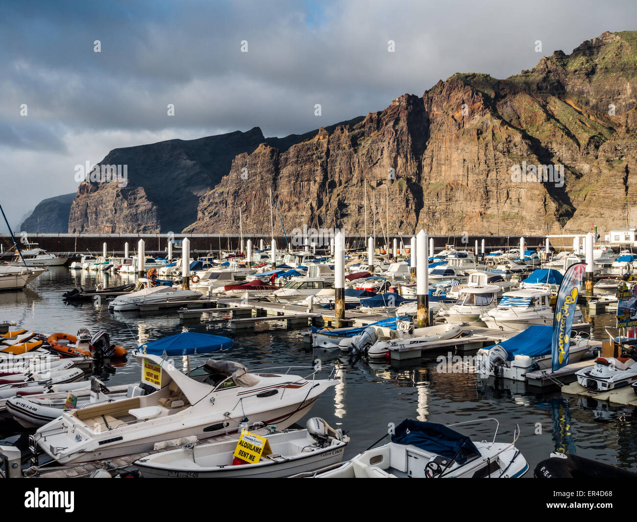 Scenic view of Los Gigantes Cliffs Stock Photo