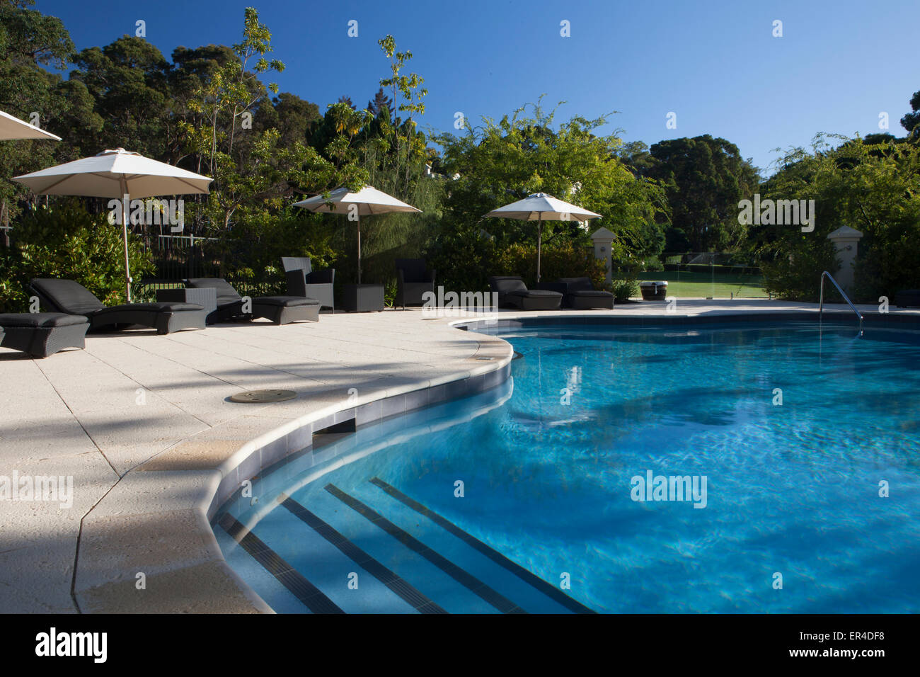Swimming pool area of Cape Lodge resort in the Margaret River region of