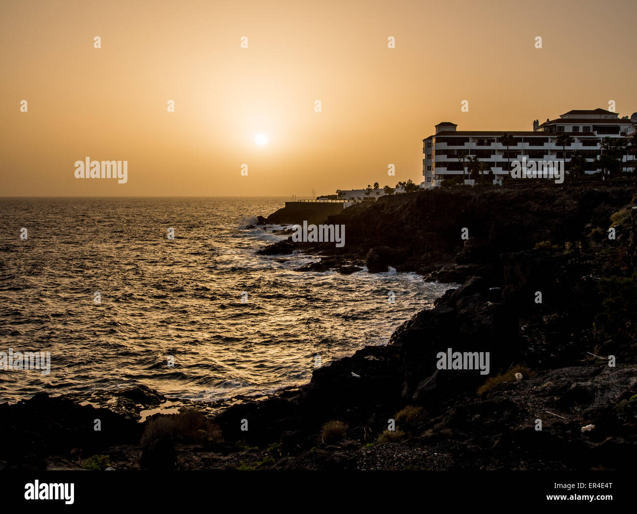 Sunset in Costa del Silencio Stock Photo