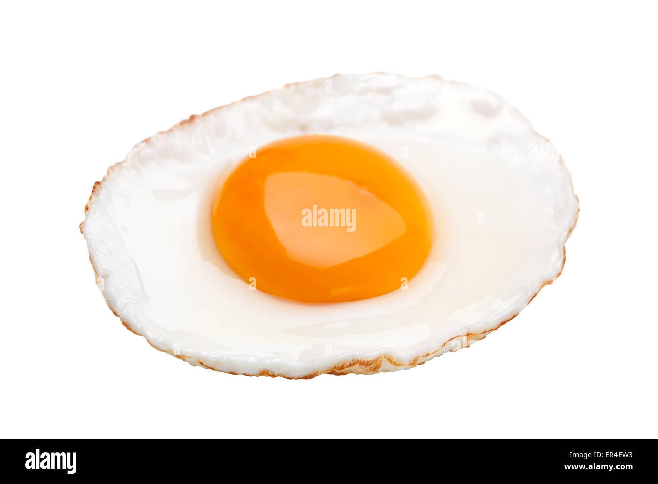 Chicken fried egg isolated on white Stock Photo - Alamy