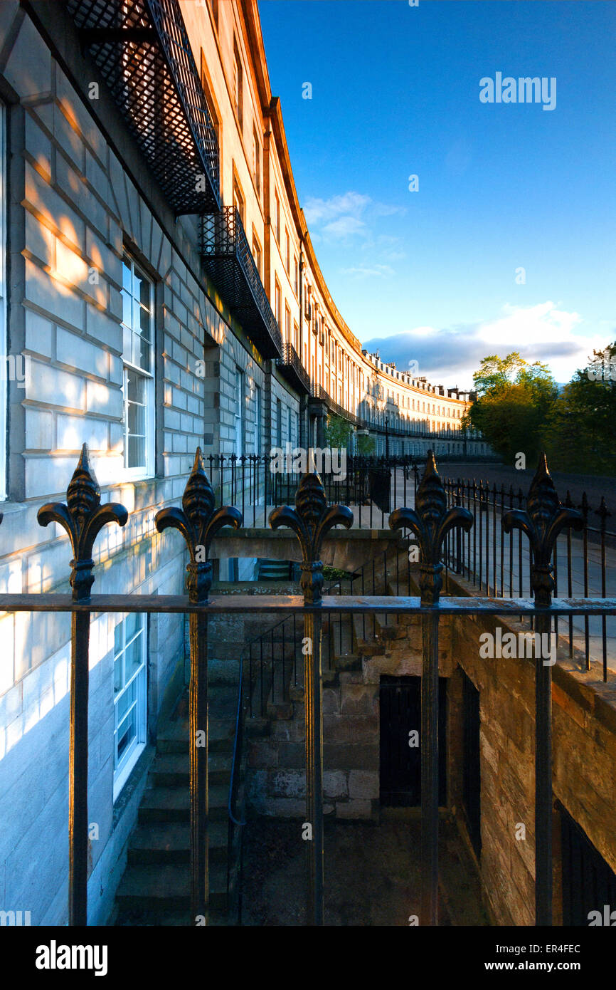 Late evening light through trees on Terrace, Atholl Crescent
