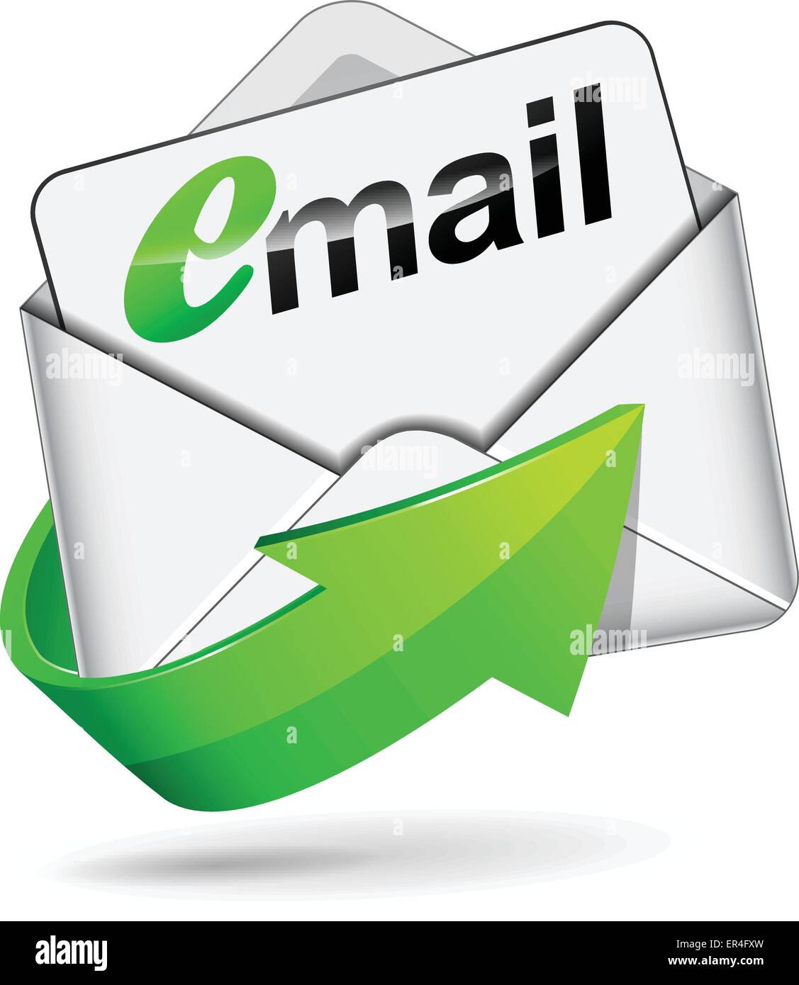 Vector illustration of email icon envelope with green arrow Stock Vector  Image & Art - Alamy