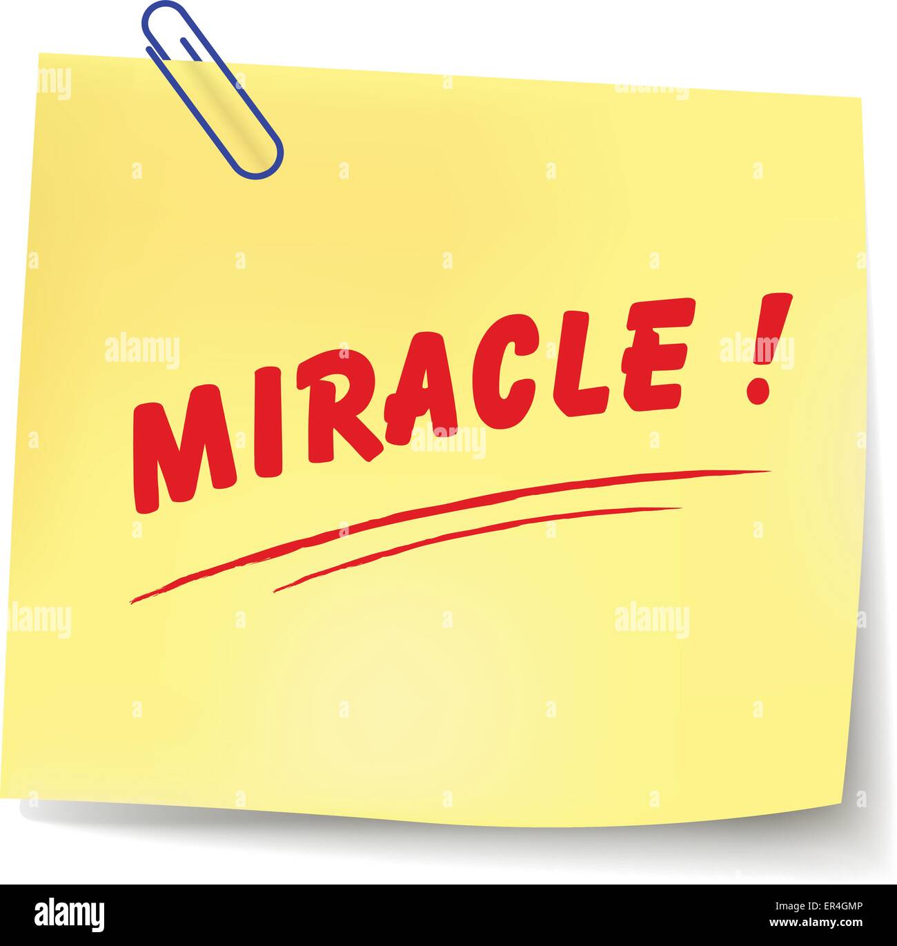 Vector illustration of miracle paper message on white background Stock Vector