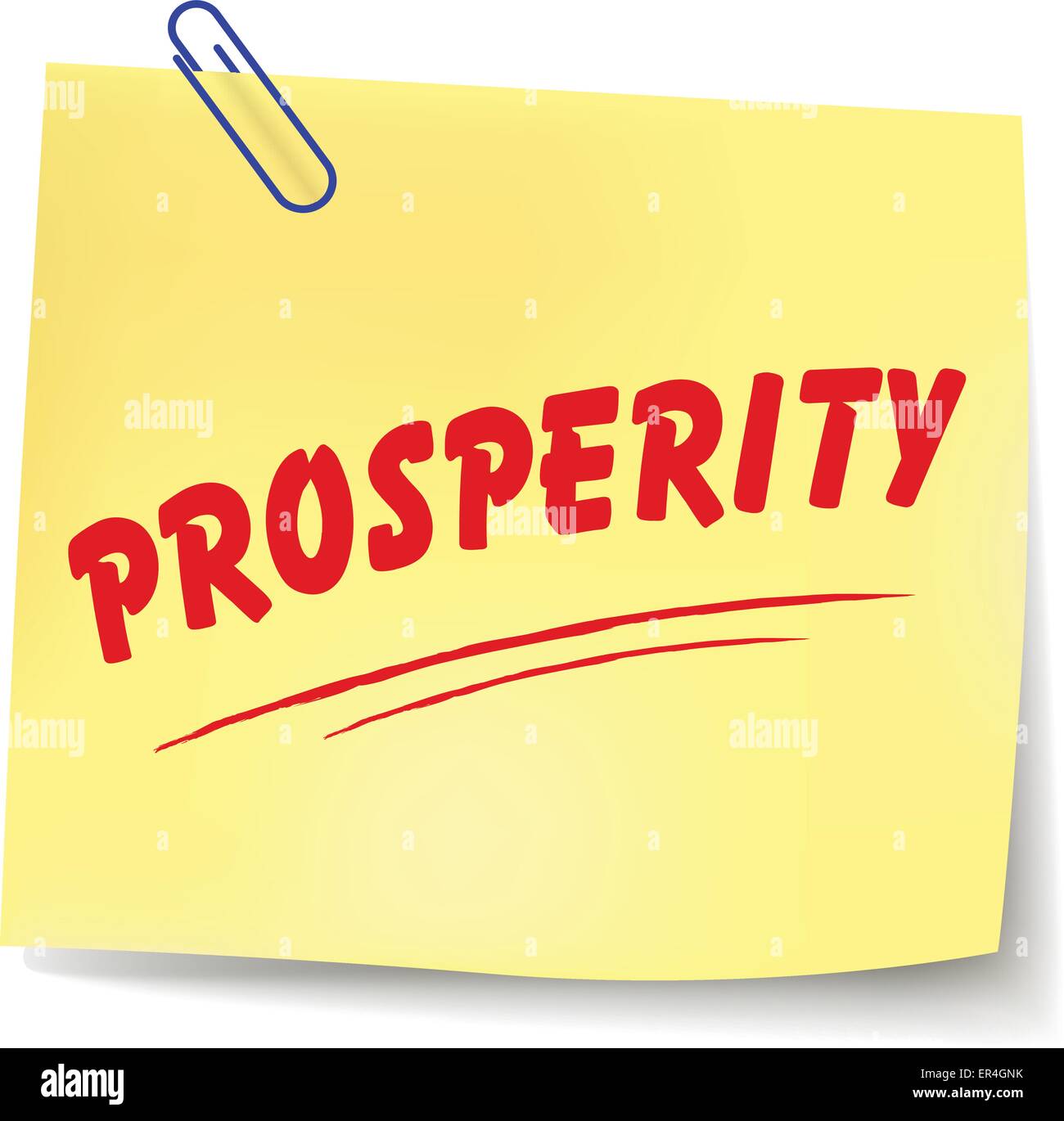 Vector illustration of prosperity paper message on white background Stock Vector