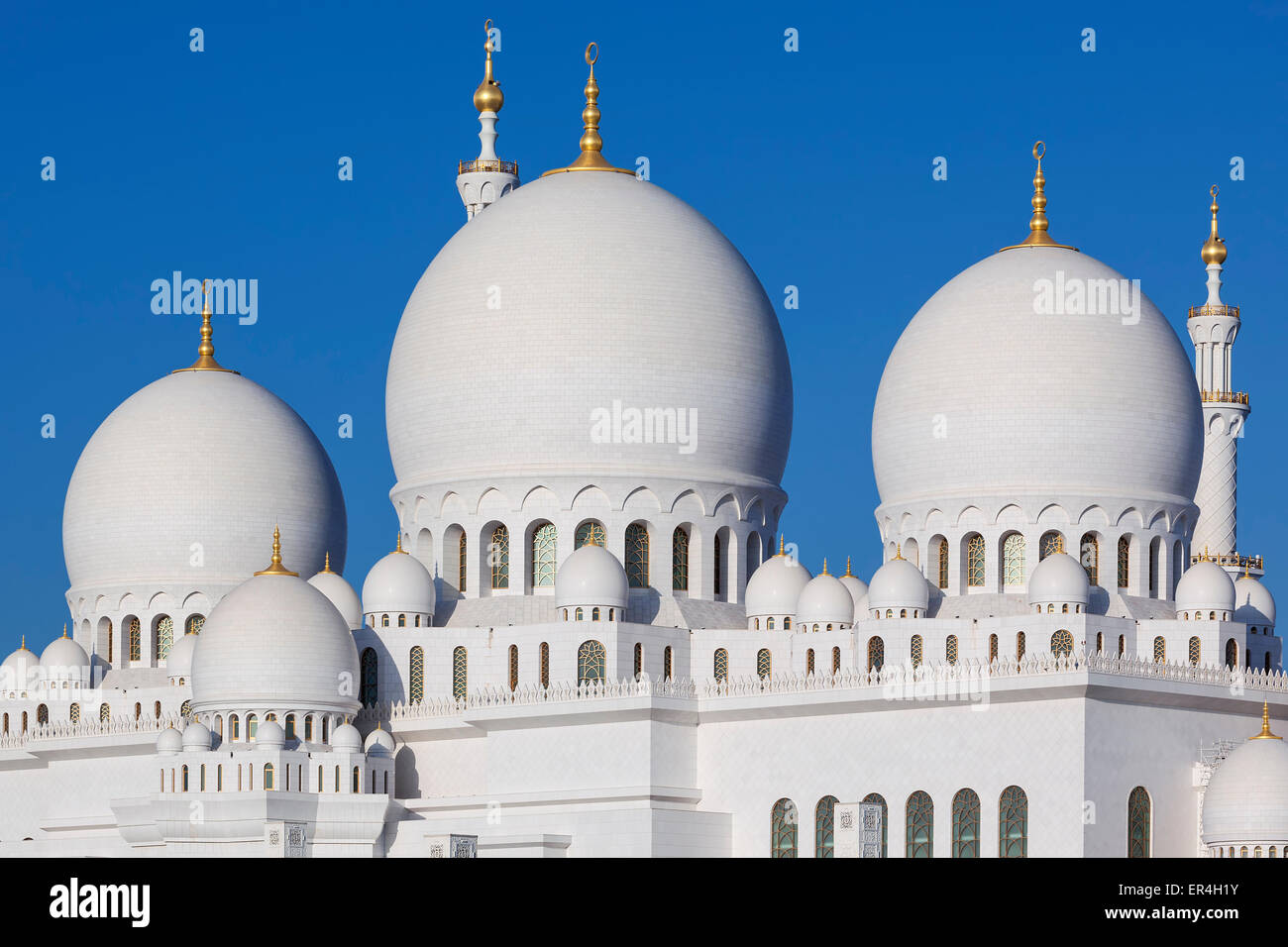 Part of Abu Dhabi Sheikh Zayed Mosque, UAE. Stock Photo