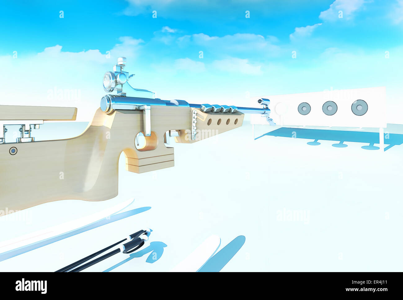 Sport background with biathlon Stock Photo - Alamy