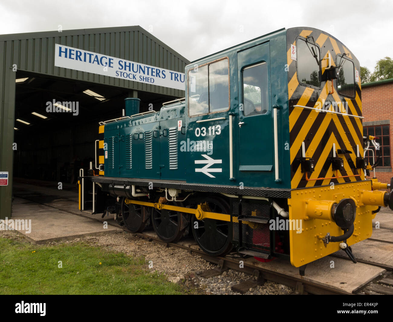 A vintage diesel shunter train at The Heritage Shunters Trust, Rowsley station,near Matlock,Derbyshire,UK. taken 16/05/2015 Stock Photo