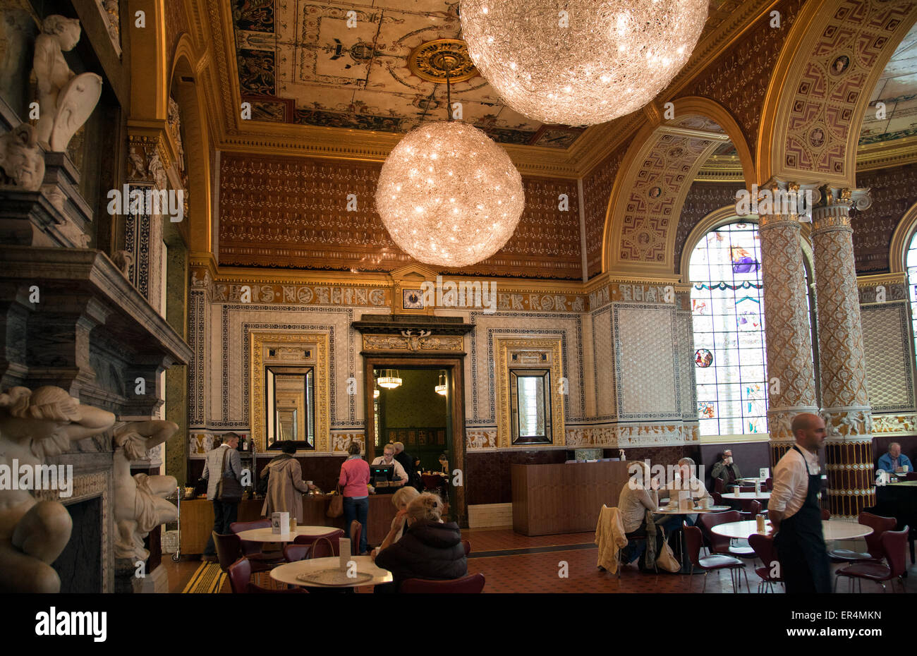 Elegant cafe in the Victoria and Albert museum, South Kensington