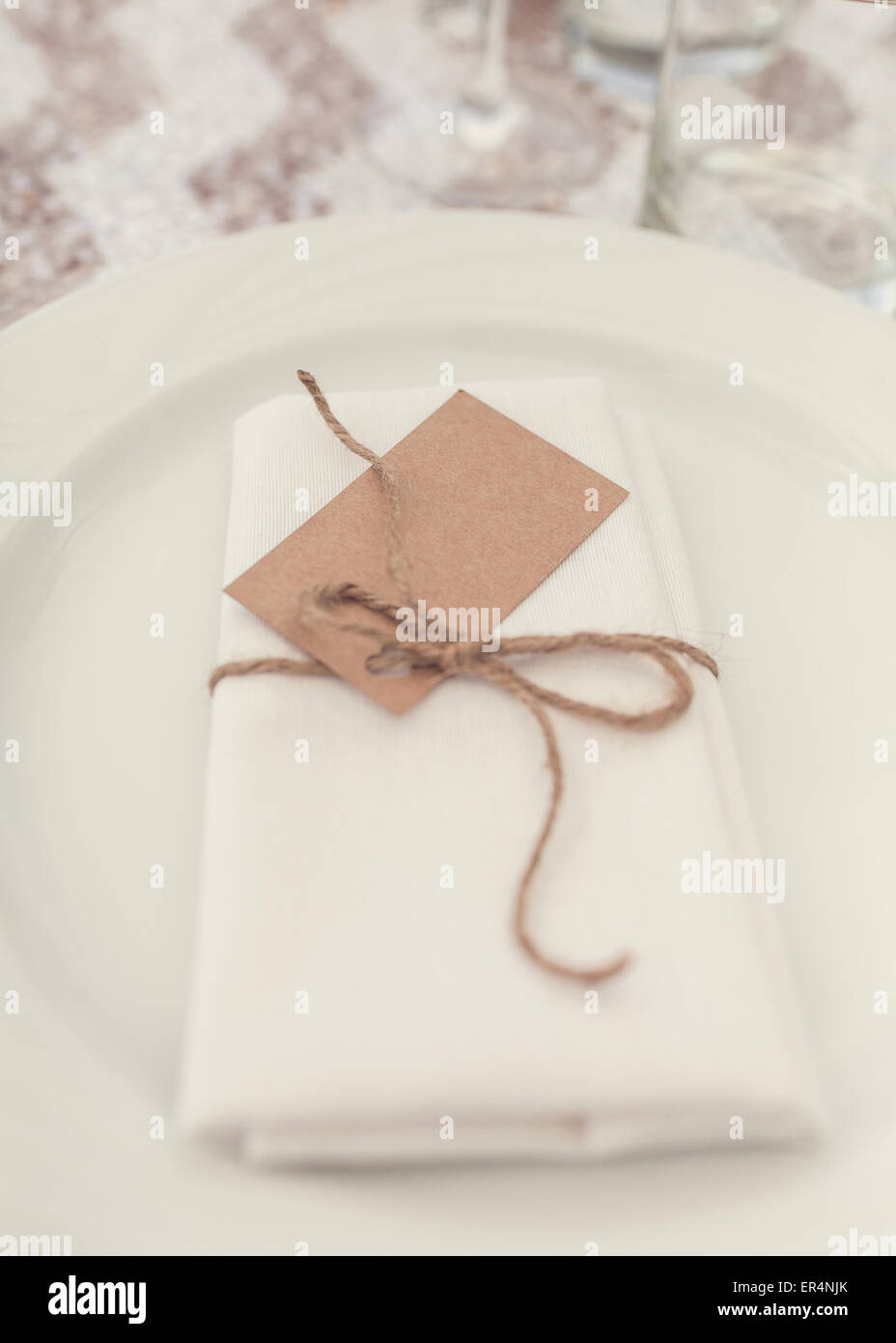 Set dinner plate at a wedding Stock Photo Alamy