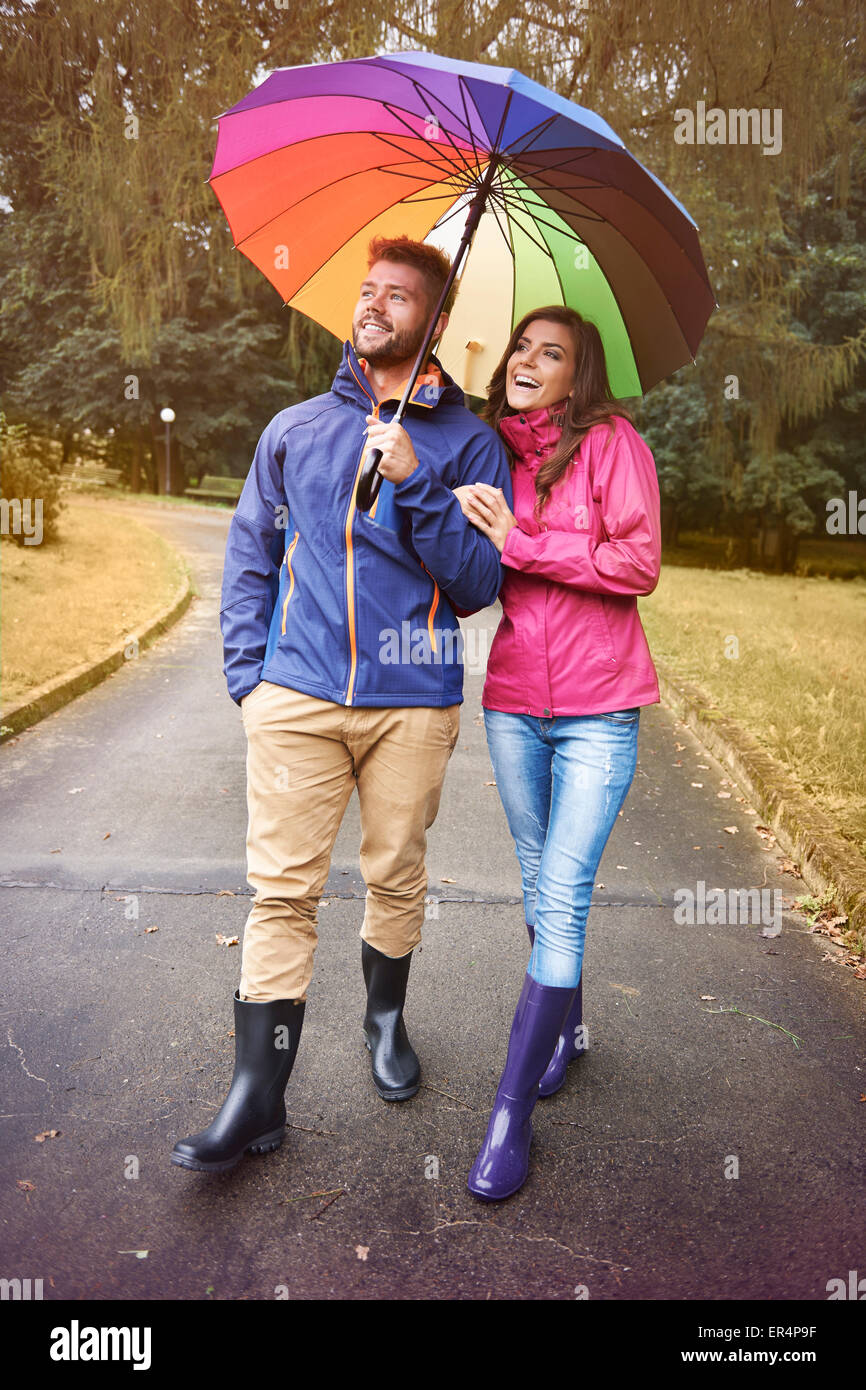 Even in rain we can speeding time with good mood. Debica, Poland Stock Photo