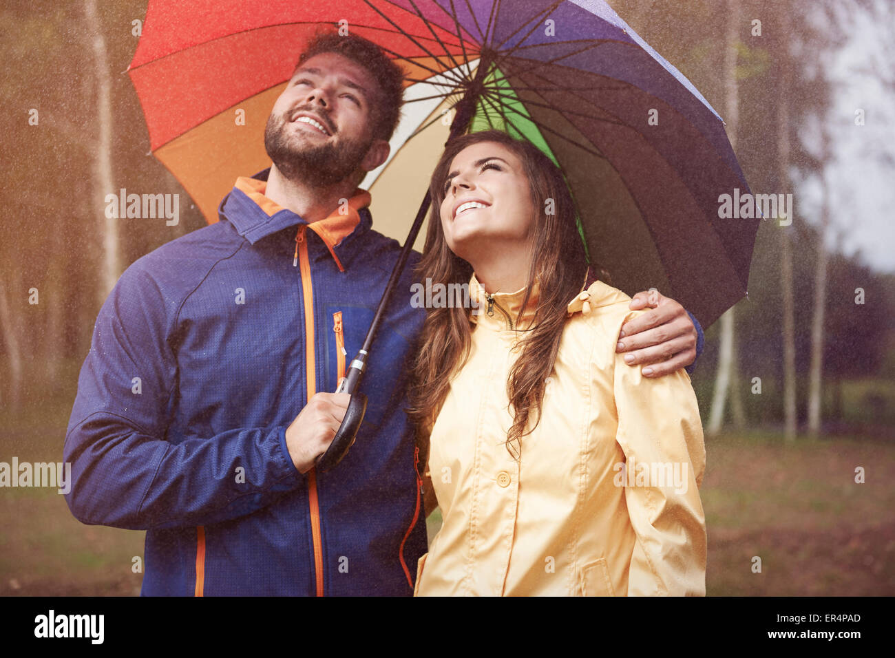 Looking for a sun in rainy day. Debica, Poland Stock Photo