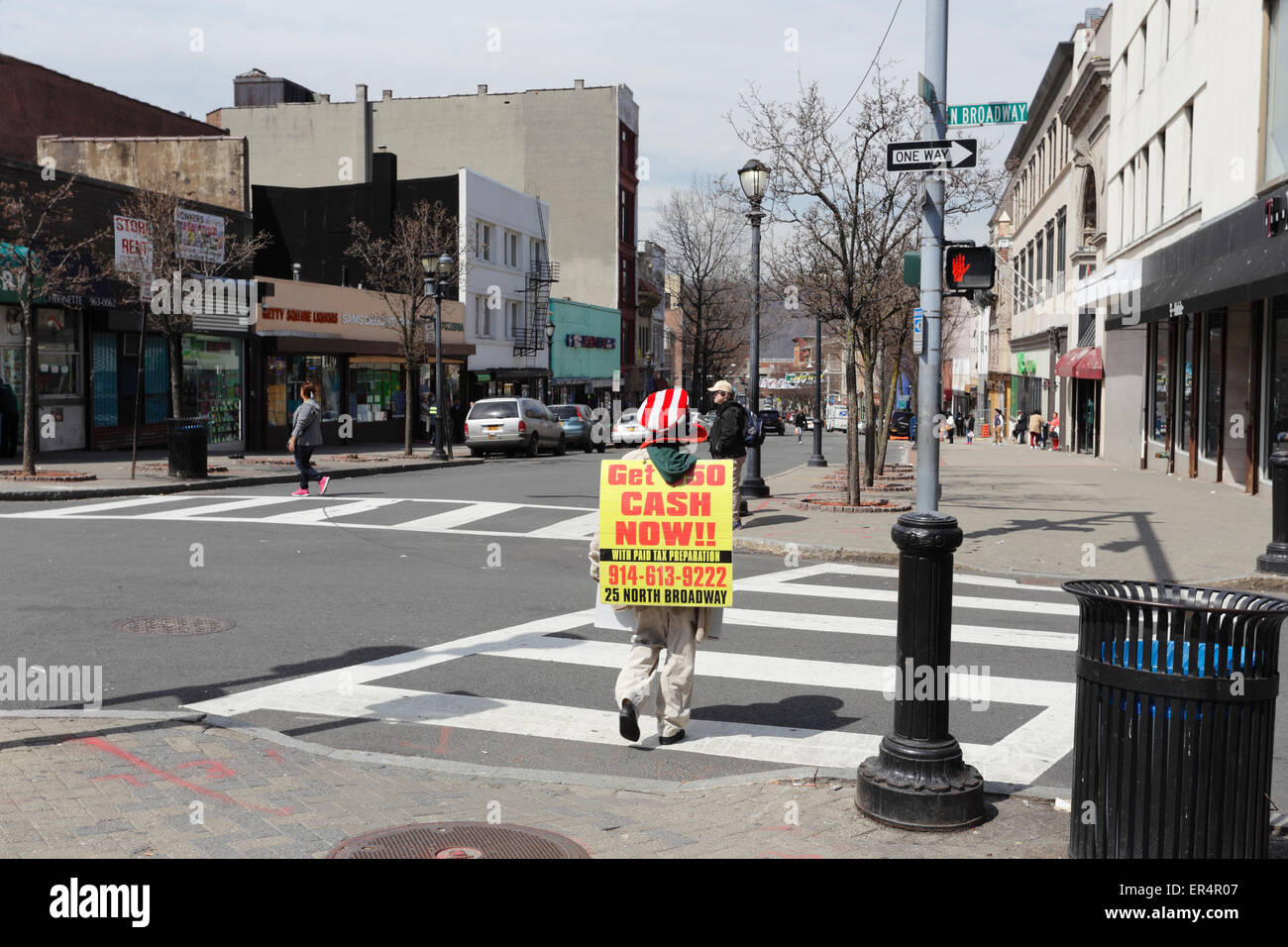 Street advertiser Yonkers New York Stock Photo