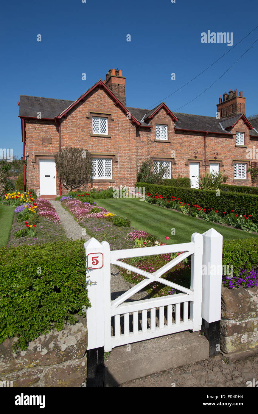 Village of Aldford, England. Picturesque spring view of an Eaton Estate
