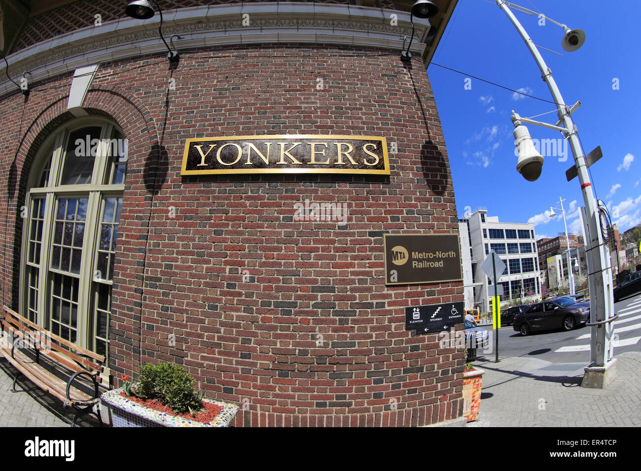 Yonkers train station on the Metro North Hudson Line Yonkers New York