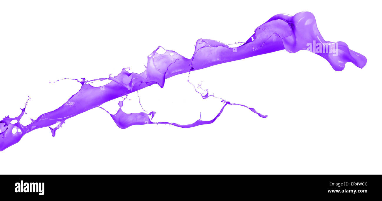 Purple splash isolated on white background Stock Photo - Alamy