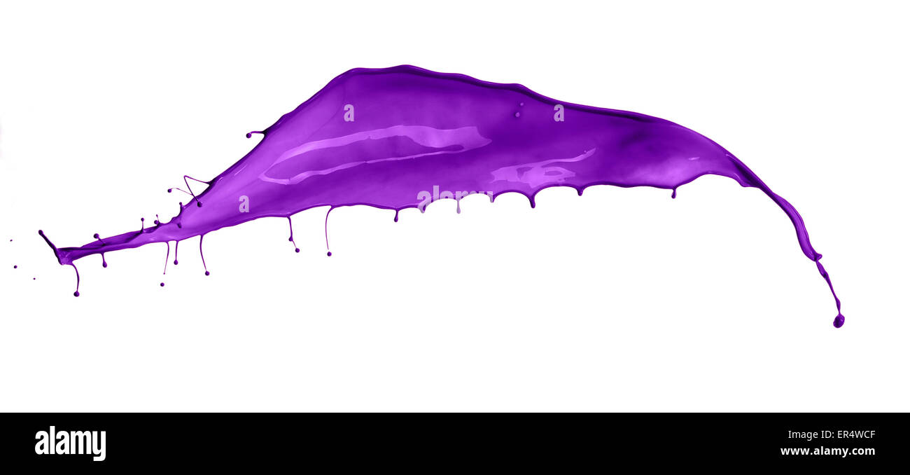 Purple splash isolated on white background Stock Photo - Alamy