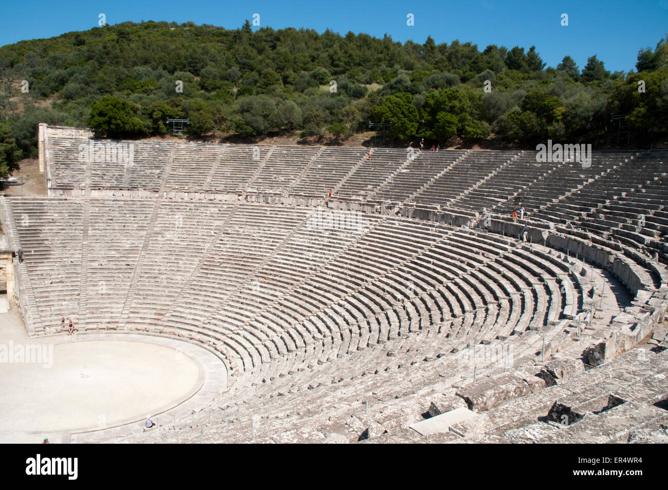 Epidaurus was the most celebrated healing center of the classical world. Its theater is well known for its superb acoustics. Stock Photo