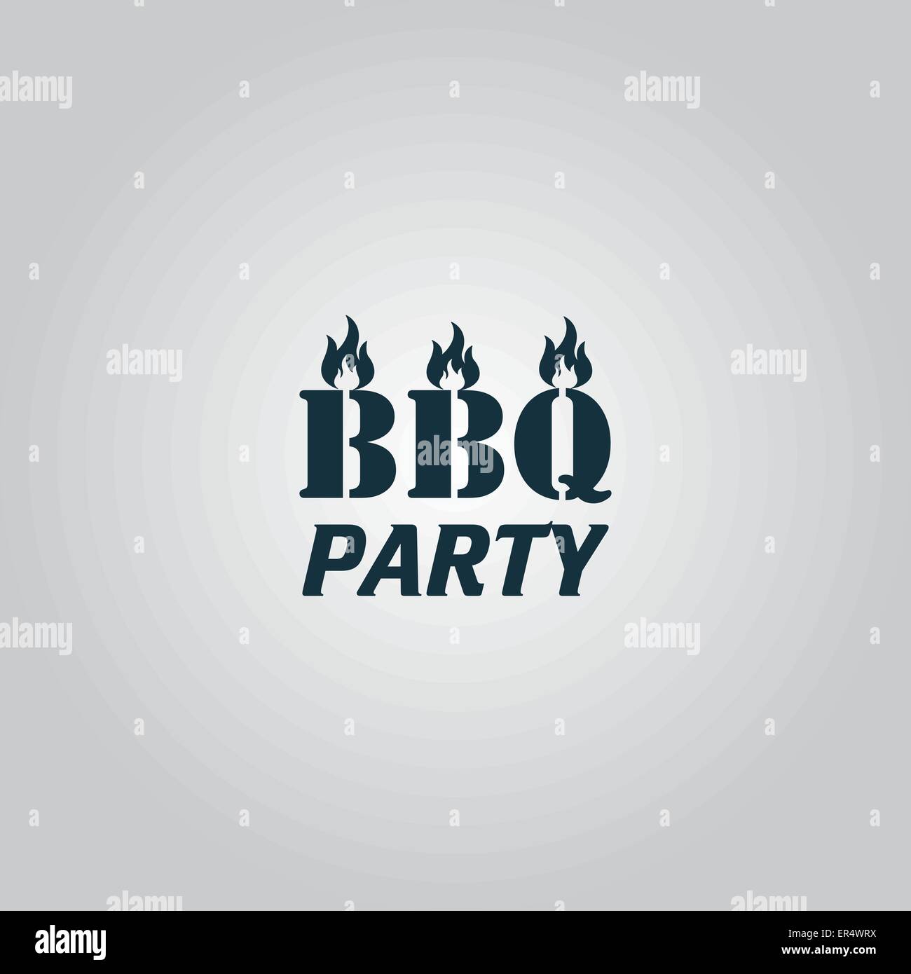 flaming-bbq-party-word-design-element-stock-vector-image-art-alamy