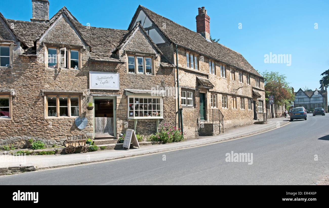 Lacock Village Shop, Wiltshire, England, Stock Photo
