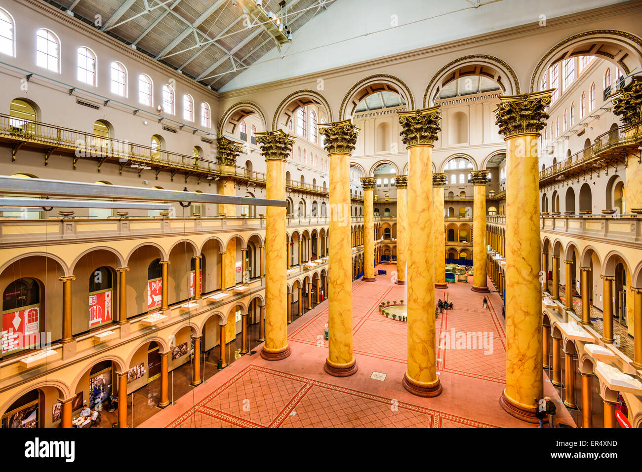 The Great Hall of the National Building Museum in Washington, DC. Stock Photo